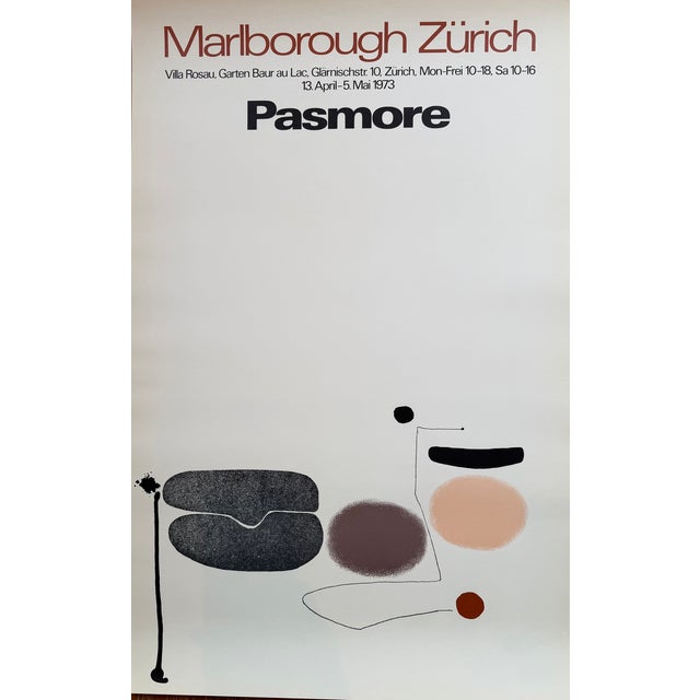 Paper Victor Pasmore (1908-1998), Marlborough Zürich, 1973, Vintage Exhibition Poster, Printed in Switzerland For Sale - Image 7 of 9