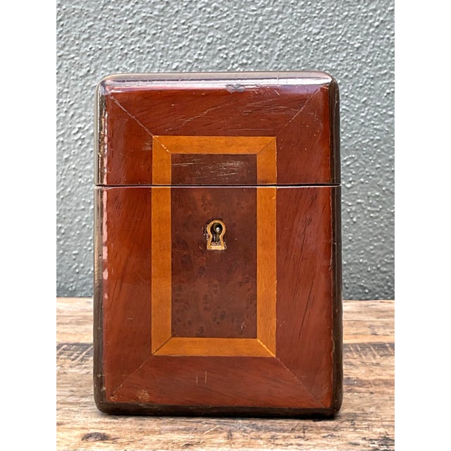 Brown Vintage Inlay Wood Box For Sale - Image 8 of 12