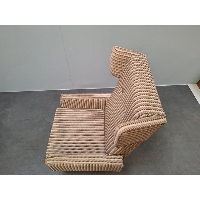 Mid-Century Modern Wingback Lounge Armchair on Castors in Upholstery, 1960 For Sale - Image 17 of 18