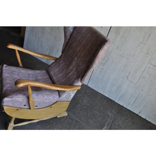 Mid-Century Wooden Rocking Chair, 1950s For Sale - Image 6 of 9