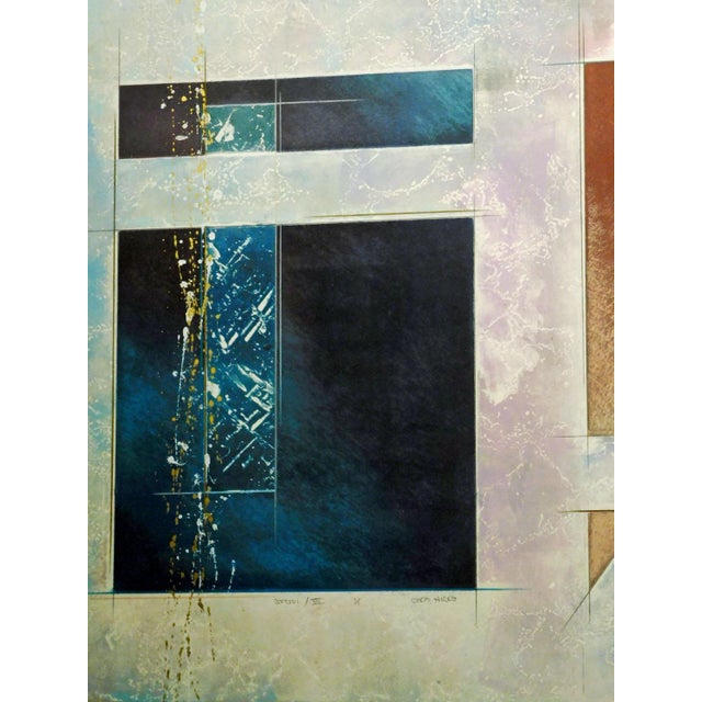 1980s Chris Hicks "ControlVII" Hand Signed Fine Art Original Mixed Media Monoprint Obo, Framed For Sale In Denver - Image 6 of 6