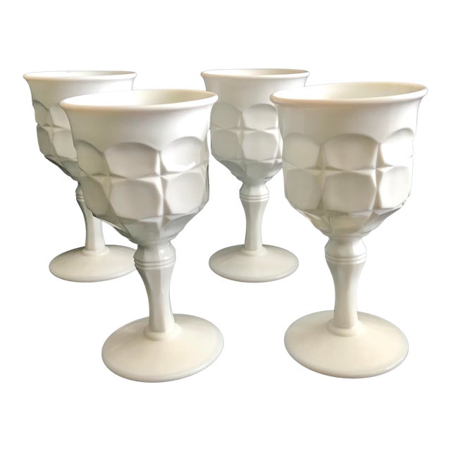 Contemporary Oversized White Glass Wine Glasses Set of 4 Chairish