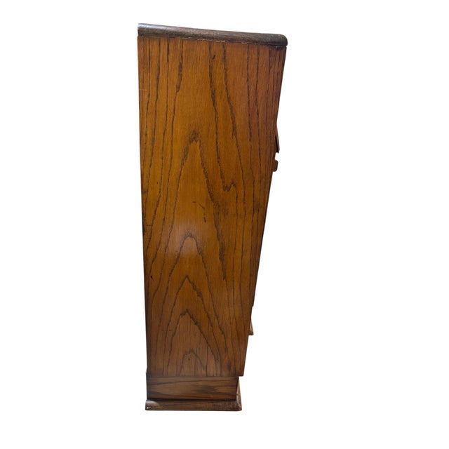 1920s Oak Art Deco Drop Front Secretary Side by Side With Glass Fronts For Sale In Washington DC - Image 6 of 9