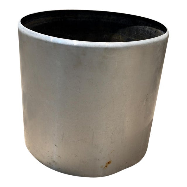 Vintage Minimalist Aluminum Cylinder Floor Planter Paul Mayen - Habitat 18" Tall For Sale
