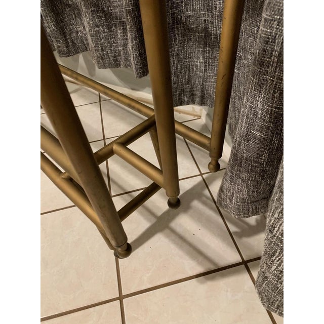 Metal 1960s Attributed to Mastercraft- Mid-Century Era Modern Console — Cubist-Inspired Brass & Glass For Sale - Image 7 of 9