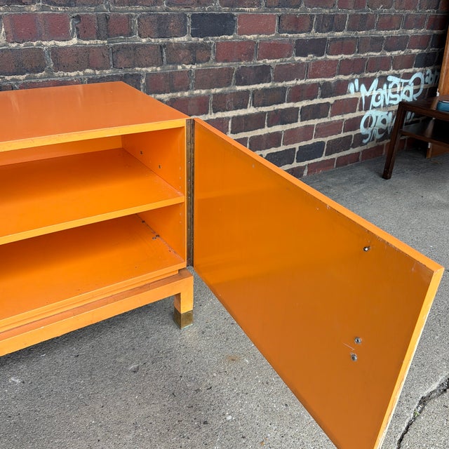 Wood Mid-Century Modern Oriental Inspired Lacquered Credenza, Possibly Tommi Parzinger For Sale - Image 7 of 12