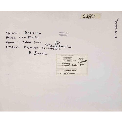 Massimo Sonnino, Cottages, Acrylic Painting on Plywood, 2000 For Sale - Image 4 of 5