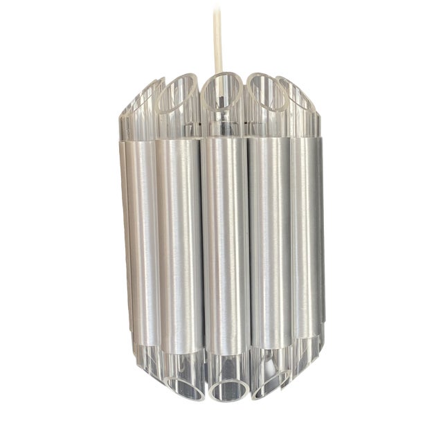 Vintage B-1205 Pendant Light in Aluminum and Acrylic Glass from Raak Amsterdam, 1960s For Sale