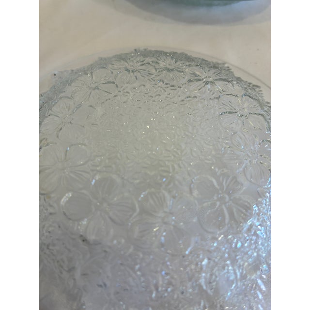 Transparent Vintage Kig Indonesia Pressed Glass Floral Dessert Plates - Set of 11 For Sale - Image 8 of 11