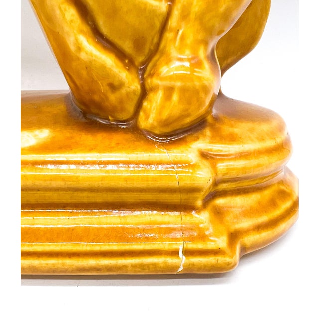 Mid 20th Century Mid-Century Tang-Style Horse Sculpture in Mustard Yellow Glaze - Chinoiserie, Hollywood Regency, Neoclassical For Sale - Image 5 of 13