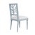 Contemporary Matthew Izzo Home McKay Light Blue Lacquer Coral Design Dining Chair With White Linen Upholstered Seat For Sale - Image 3 of 3
