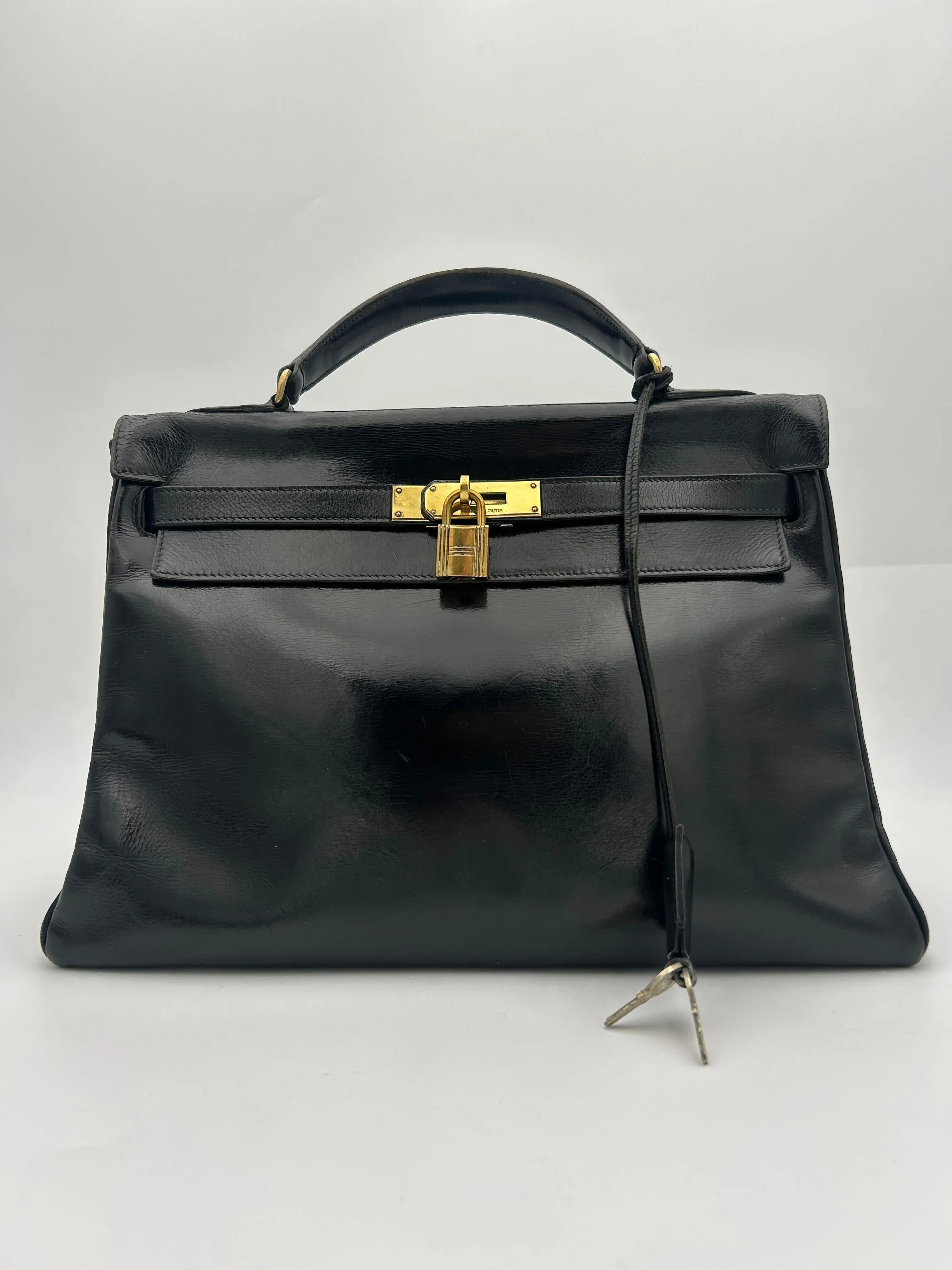 Hermès Black Box Leather Kelly 1996 | Chairish