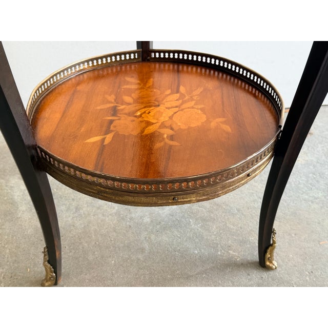 Louis XVI Style Mahogany and Marble Top Bouillotte Table, 19th Century For Sale - Image 9 of 13