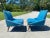 1950s Pair of Kroehler, Mid-Century Modern 1950s Blue Slipper Chairs Set of 2 For Sale - Image 5 of 12