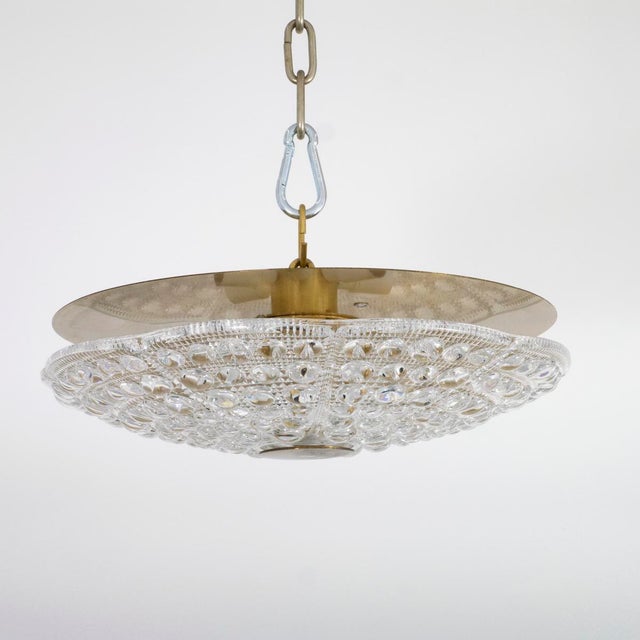 Mid-Century Modern Molded glass flush mount ceiling fixture by Carl Fagerlund For Sale - Image 3 of 8