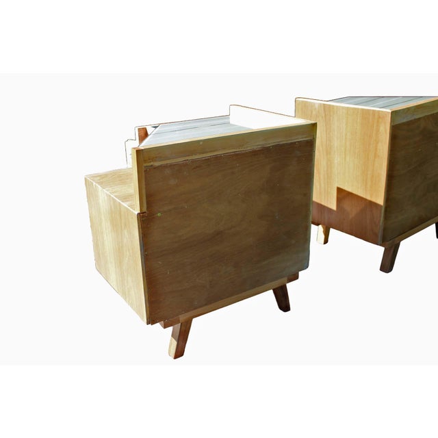 Vintage Nightstands in Oak, 1950s, Set of 2 For Sale - Image 6 of 9
