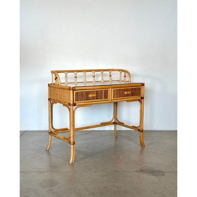 Vintage Bamboo Desk, 1970s For Sale - Image 11 of 12