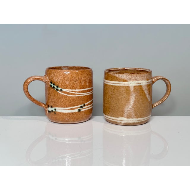 Ceramic Studio Ceramic Mugs with Individual Decoration by Helma Klett, Germany, 1980s, Set of 2 For Sale - Image 7 of 8