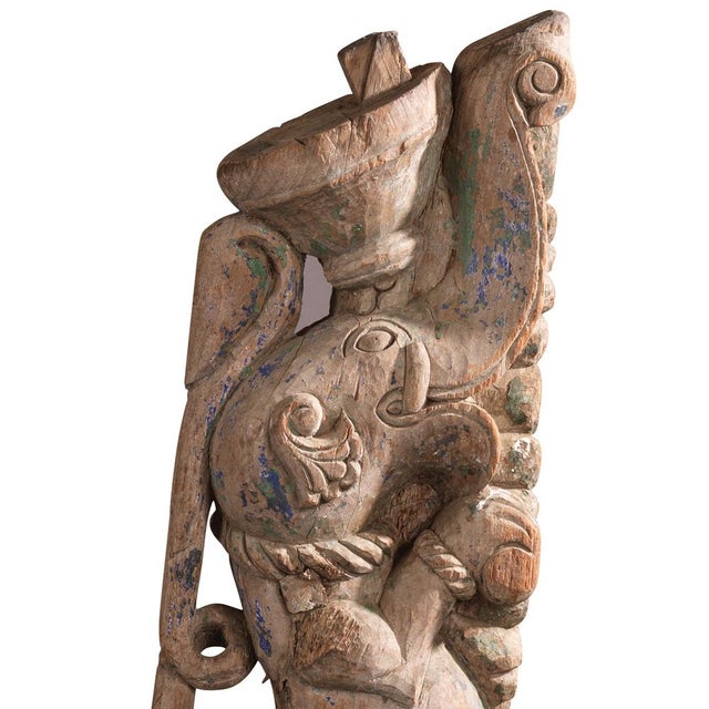 20th Century Indian Yali Carving on Stand, 1940s For Sale - Image 4 of 6