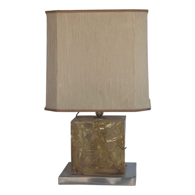 French Resin Table Lamp, 1970s For Sale