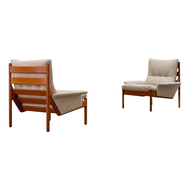 Lounge Chairs by Illum Wikkelsø for C F Christensen Silkeborg, 1970s, Set of 2 For Sale