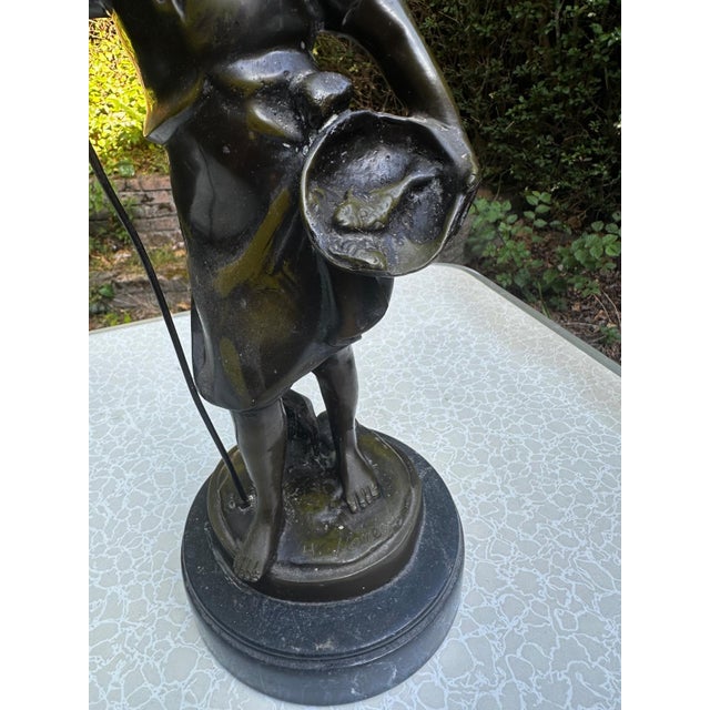 Hippolyte François Moreau, Young Fisherman, 1900, Bronze with Green Patina For Sale - Image 12 of 18