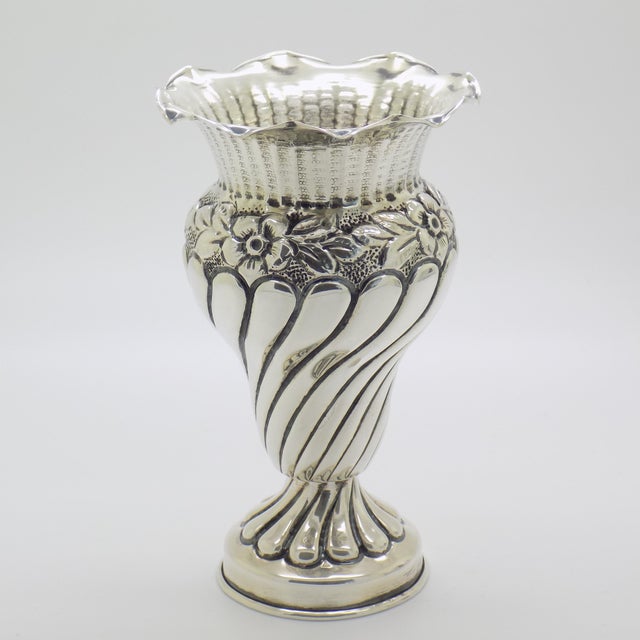 Vintage Italian Handmade Silver Vase, Palermo, Sicily, Italy, 1970s For Sale - Image 15 of 15