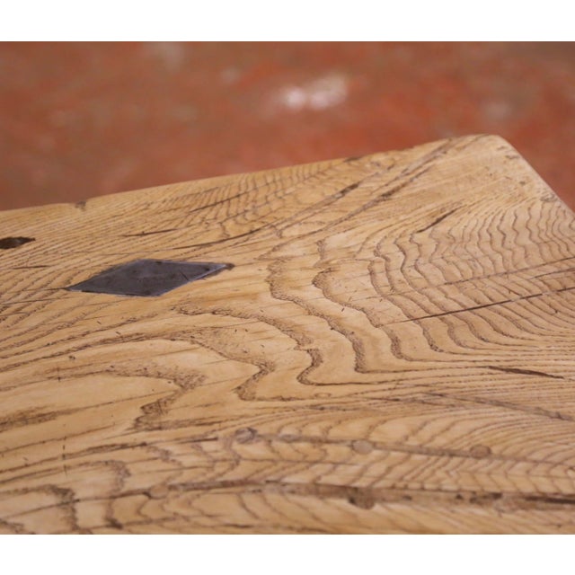Tan 19th Century French Bleached Oak Single-Plank Refectory Table With Baluster Legs For Sale - Image 8 of 9