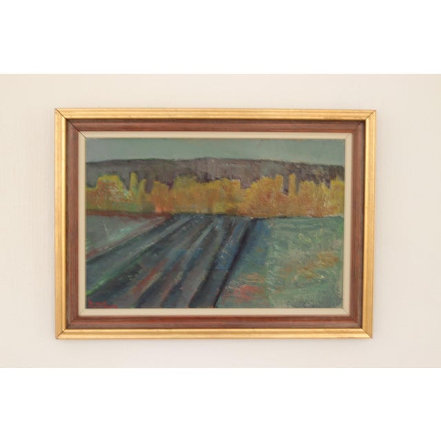 Bruno Forssberg, Field at Dusk, 1950s, Oil on Canvas, Framed For Sale - Image 11 of 16