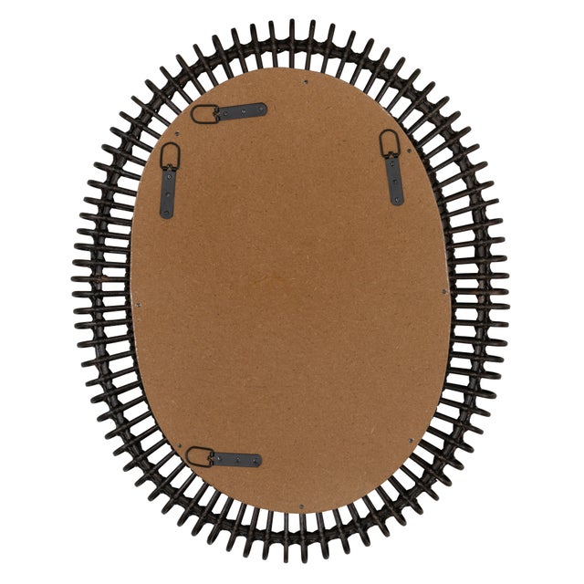 Transitional Harrison Oval Rattan Loop Wall Mirror For Sale - Image 3 of 9