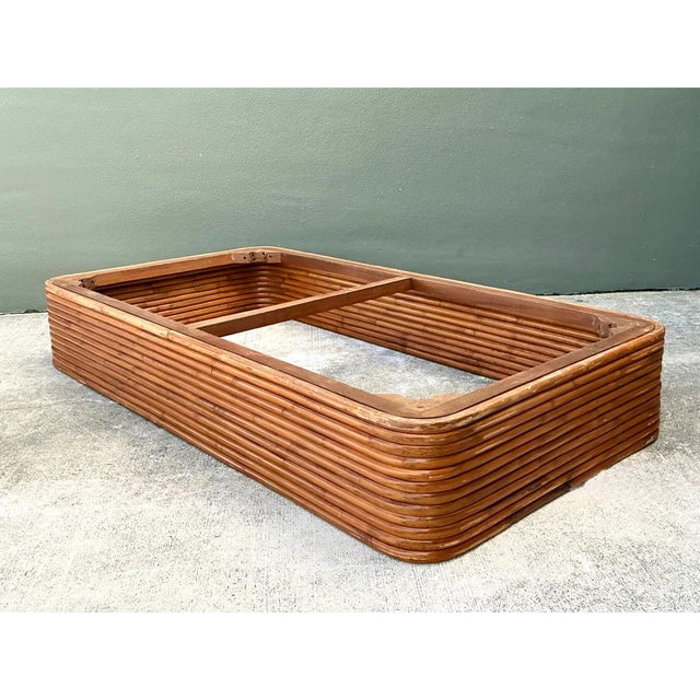 Vintage Stacked Rattan Twin Bed Platform For Sale - Image 9 of 12