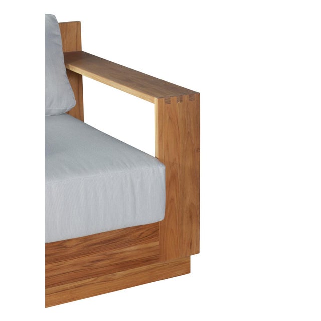 Imperial Grove Outdoor Solid Teak Wood Armchair For Sale - Image 4 of 13