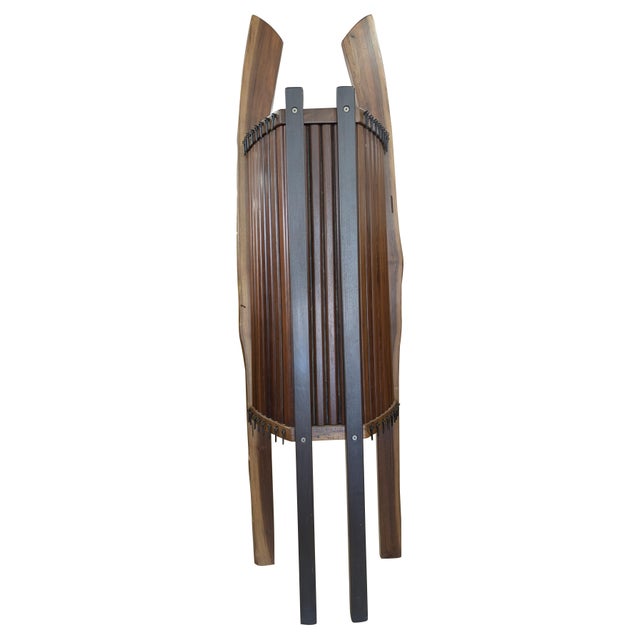 1990s Rare Rick Brunner Live-Edge Walnut Curio Cabinet For Sale - Image 4 of 17