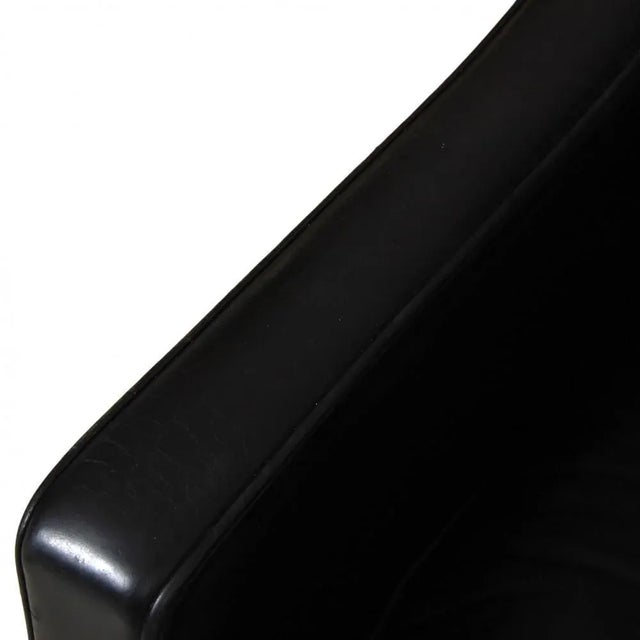 Black Leather Wingchair by Børge Mogensen for Fredericia For Sale - Image 6 of 9
