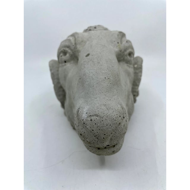 Antique Architectural Rams Head Statue | Chairish