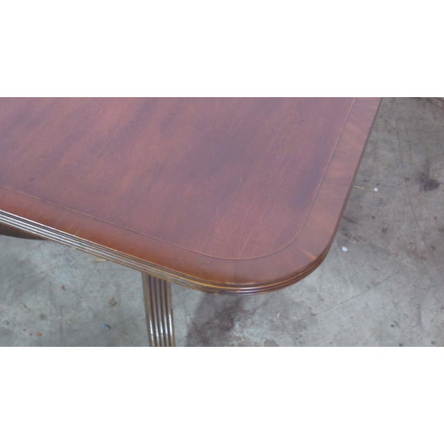 2000 - 2009 Baker Mahogany Baquet Dining Room Table Banded For Sale - Image 5 of 9