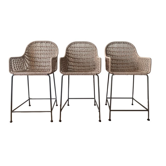 Four Hands Bandera Outdoor Bar Stools Set of 3 Chairish
