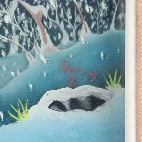 Mario Previ, Naive Scene, Oil on Glass, Framed For Sale - Image 8 of 10