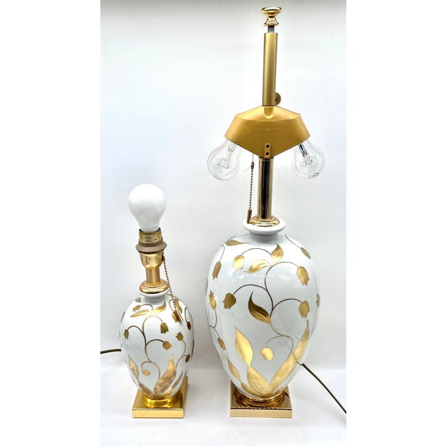 Table Lamps in Porcelain and 24kt Gold by Mangani Florenz for Oggetti, Italy, 1970s, Set of 2 For Sale - Image 14 of 16