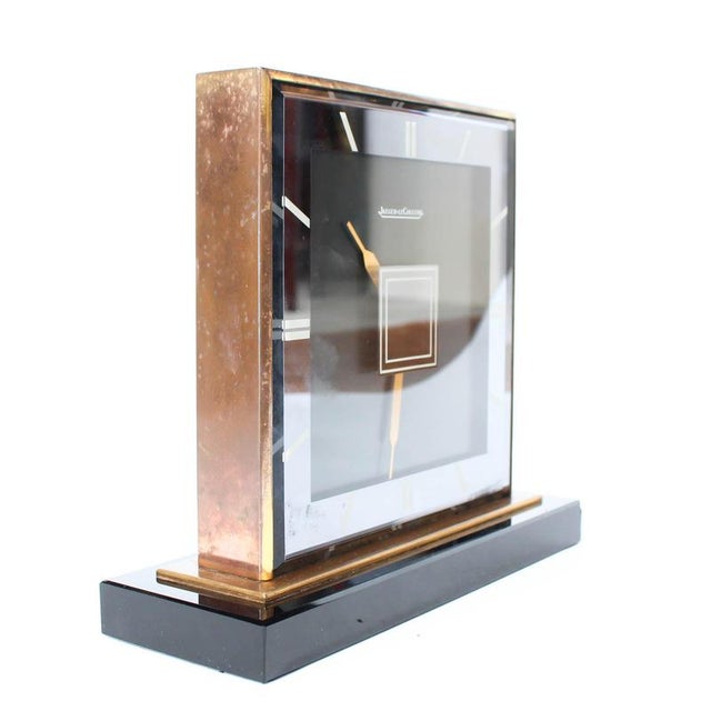 1930s Art Deco Double-Sided Desk Clock from Jaeger LeCoultre, 1930s For Sale - Image 5 of 8