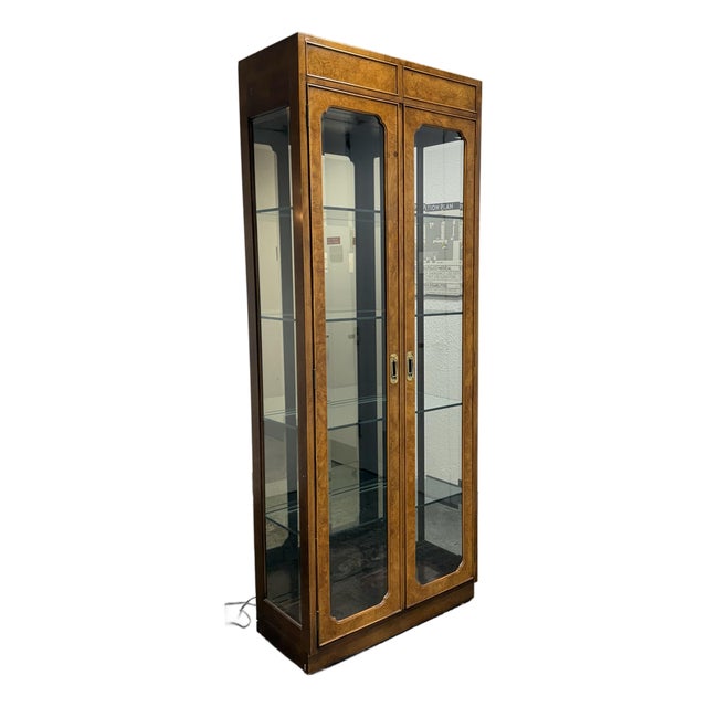 Campaign Style Curio Display Cabinet, Vintage For Sale
