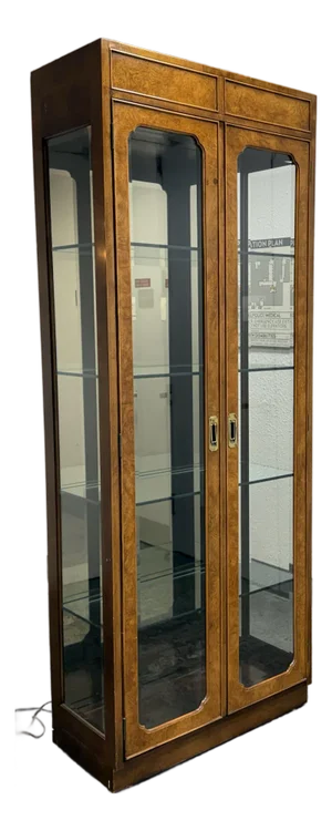 Campaign Style Curio Display Cabinet, Vintage