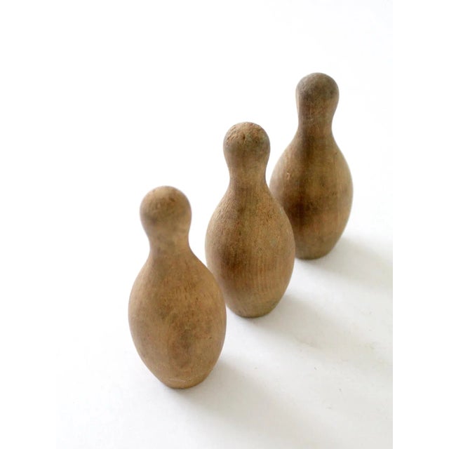 Brown Vintage Wood Skittles Set of 3 For Sale - Image 8 of 10