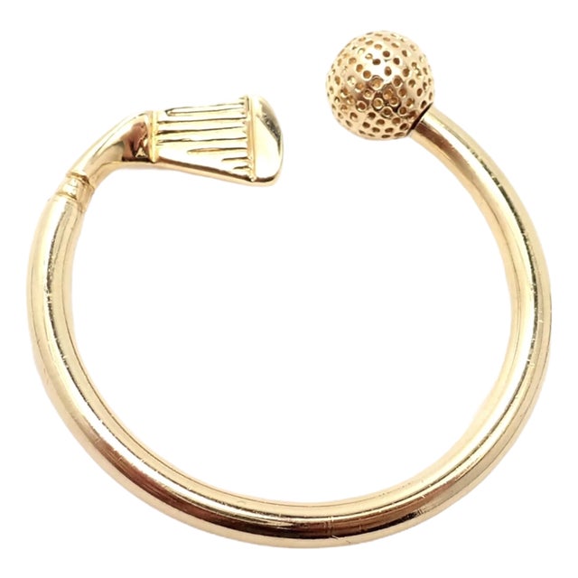 Late 20th Century Tiffany & Co. Yellow Gold Golf Club & Ball Keychain Keyring For Sale