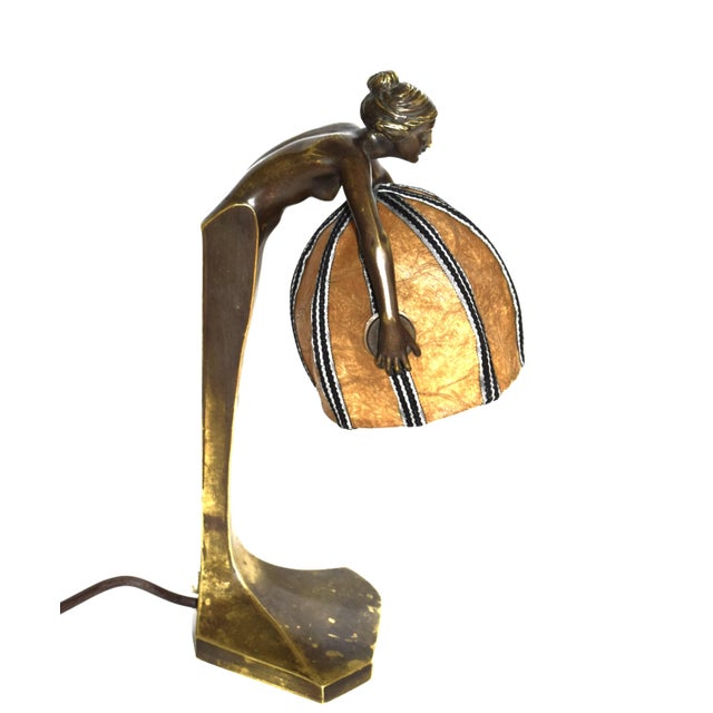 Art Nouveau Bronze Table Lamps from Rudolf Marschall, 1890s, Set of 2 For Sale - Image 4 of 12