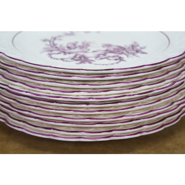 Antique Wedgwood Etruria England Mennecy 5283 Dinner Serving Plates 9" - Set of 11 For Sale - Image 6 of 14