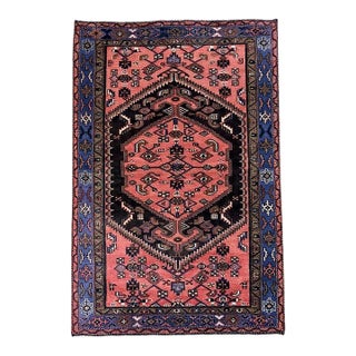 Antique Persian Zanjan Hand-Knotted Rug 4'4" X 7'7" For Sale