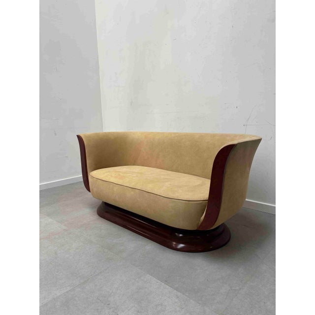 Art Deco Tulip 2-Seater Sofa from Hotel Le Malandre For Sale - Image 3 of 6
