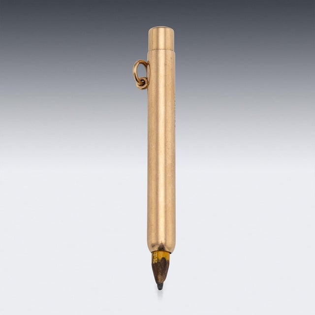 Antique English 15k Gold Mechanical Pencil from Sampson Mordan Co., 1914 For Sale - Image 4 of 10