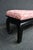 Asian Style Upholstered Window Bench With Black Lacquer Base For Sale - Image 4 of 13